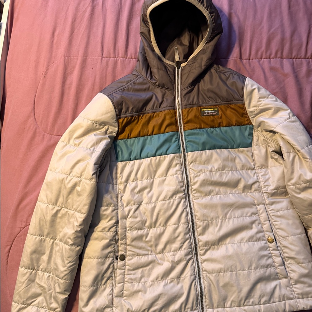Colorblock Hooded Puffer Jacket LL Bean